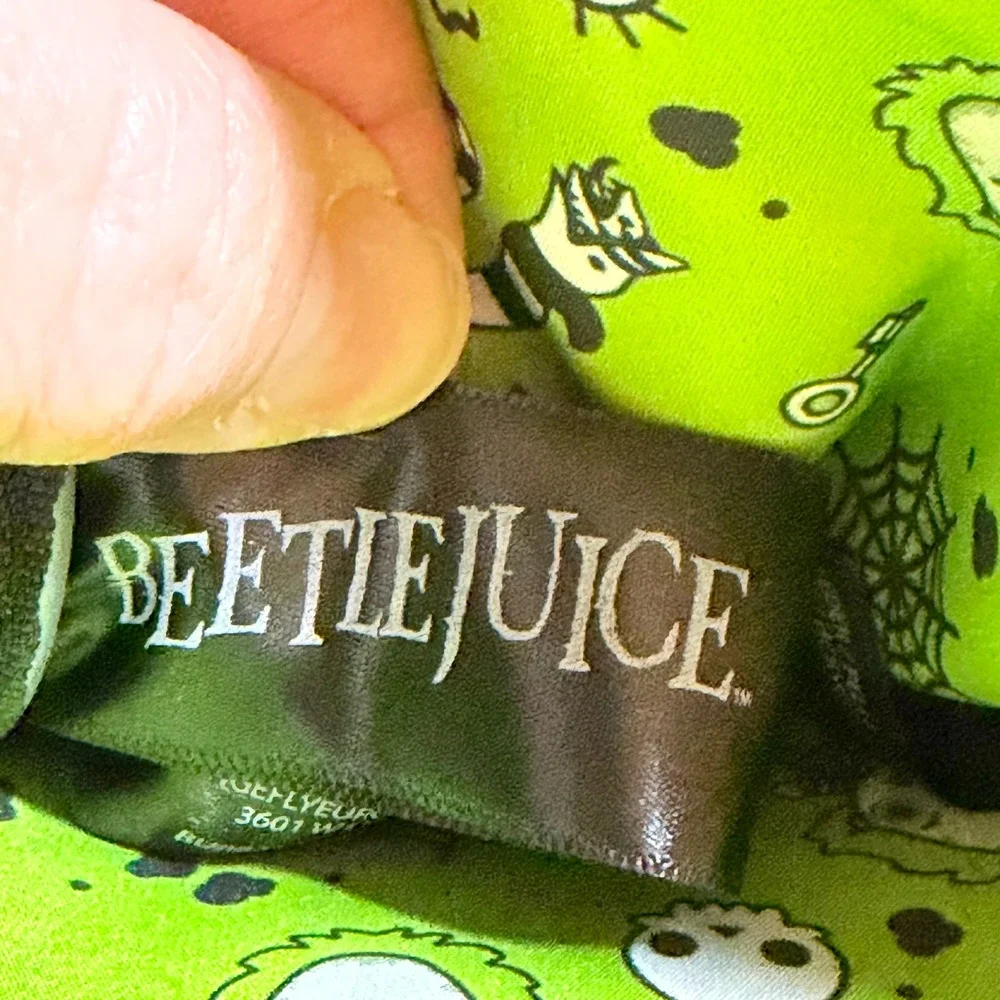 Loungefly Beetlejuice Chibi Mini Backpack Sling Bag Purple Green Striped Suit‎